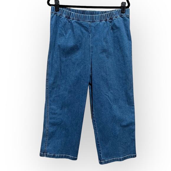 TanJay NWT Pull On Cropped Denim Pants sz 14 - Picture 1 of 12